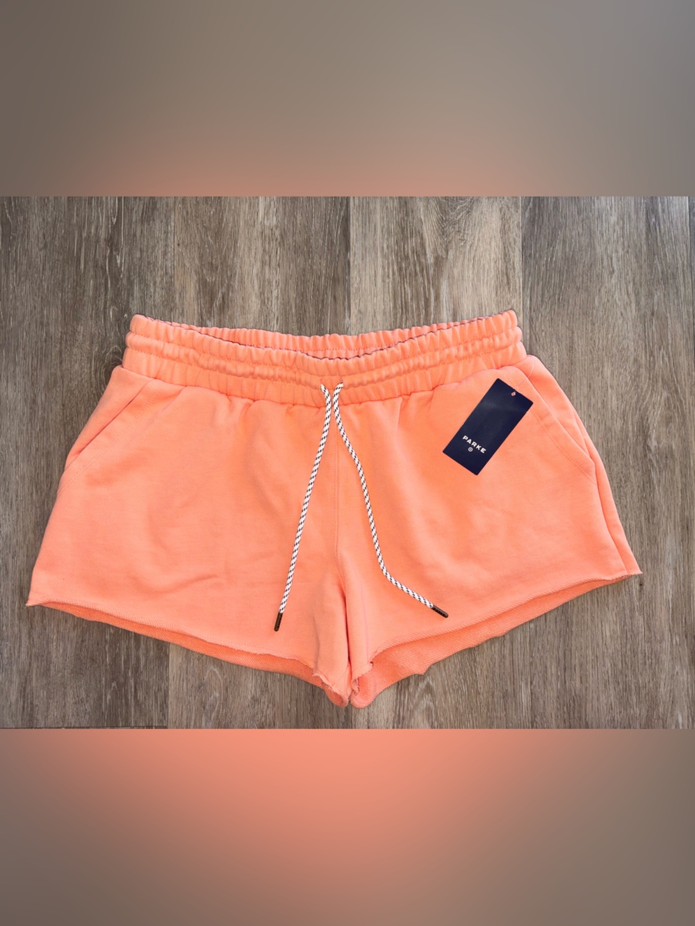 PARKE x Target French Terry Mid-Rise Drawstring Shorts Coral Peach Size M